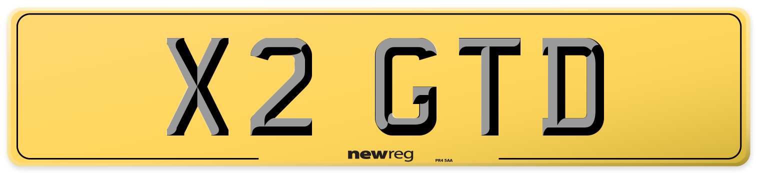 X2 GTD Rear Number Plate