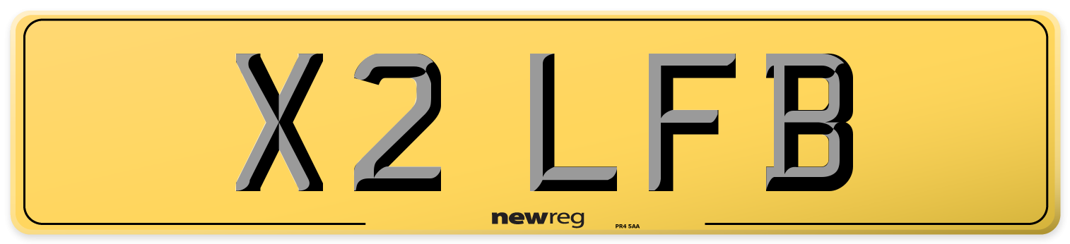 X2 LFB Rear Number Plate