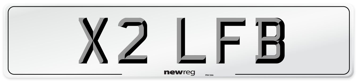 X2 LFB Front Number Plate
