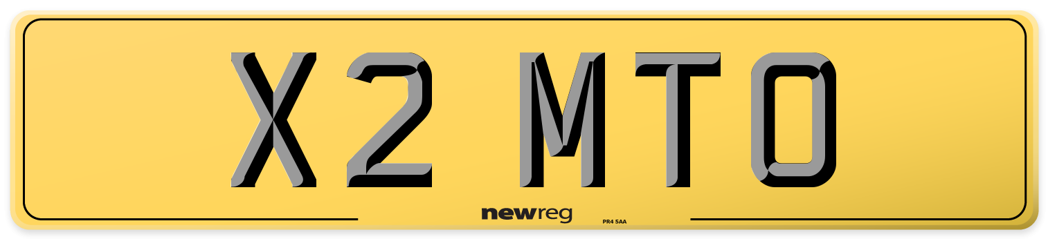 X2 MTO Rear Number Plate