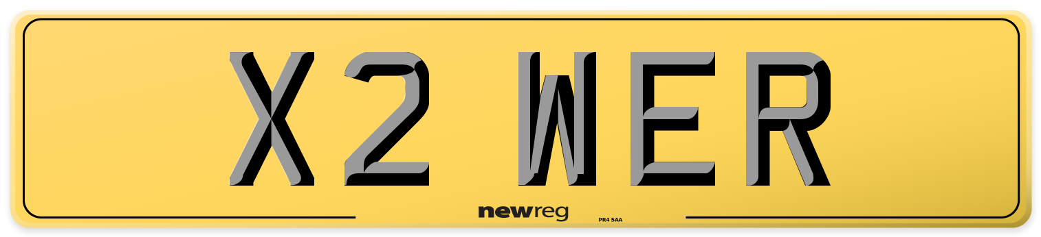 X2 WER Rear Number Plate
