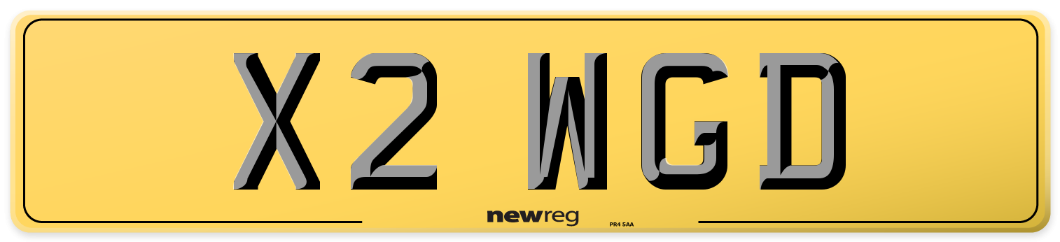 X2 WGD Rear Number Plate
