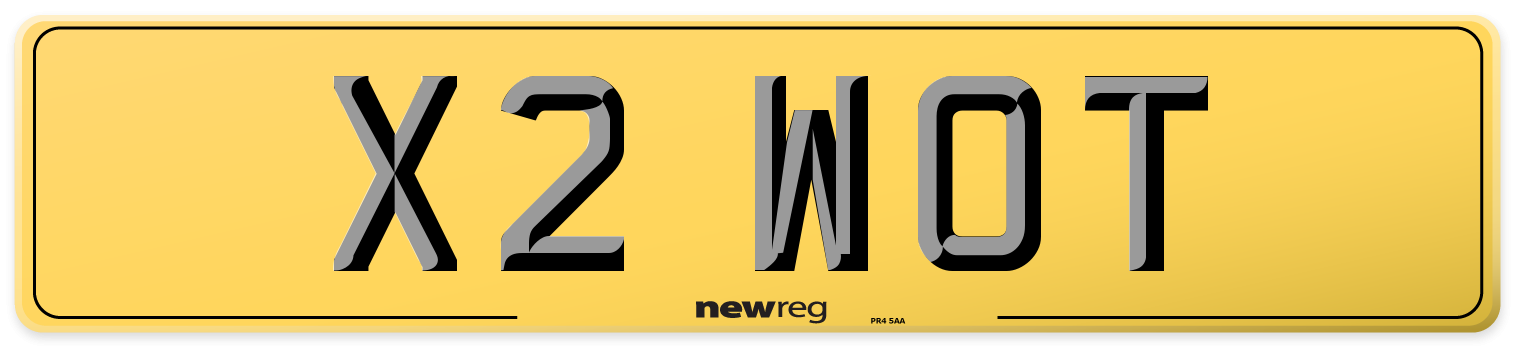 X2 WOT Rear Number Plate