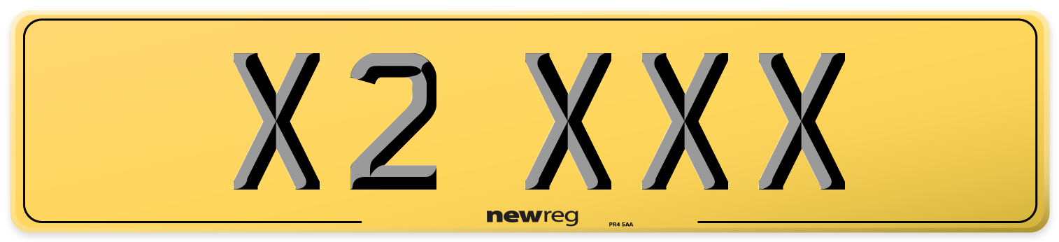 X2 XXX Rear Number Plate
