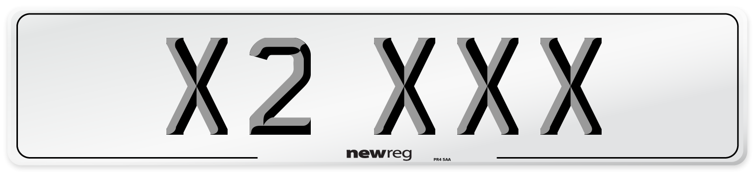 X2 XXX Front Number Plate