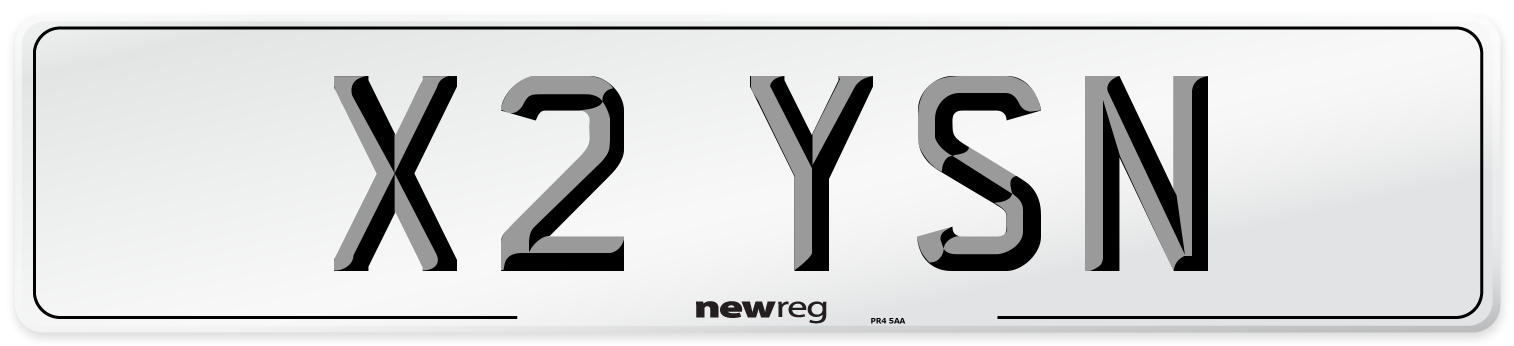 X2 YSN Front Number Plate