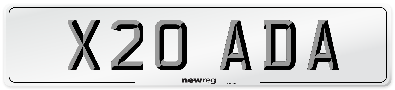 X20 ADA Front Number Plate
