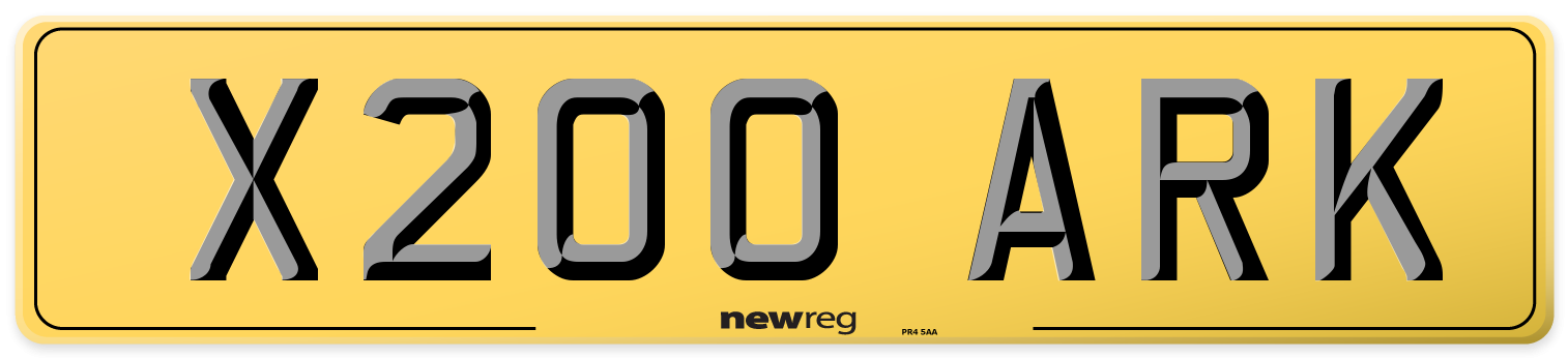 X200 ARK Rear Number Plate