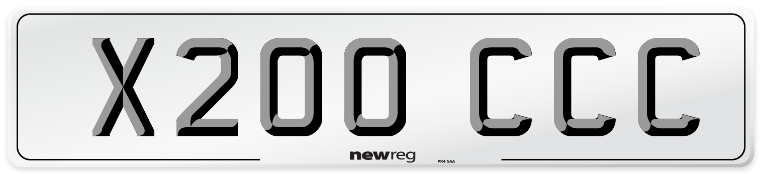 X200 CCC Front Number Plate