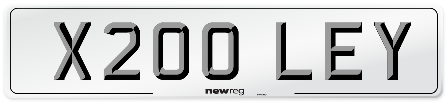 X200 LEY Front Number Plate
