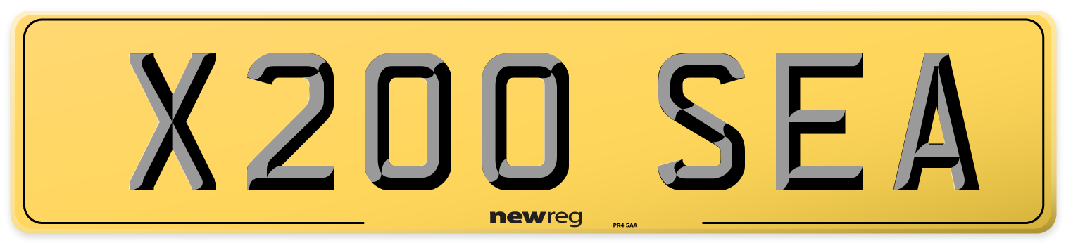 X200 SEA Rear Number Plate