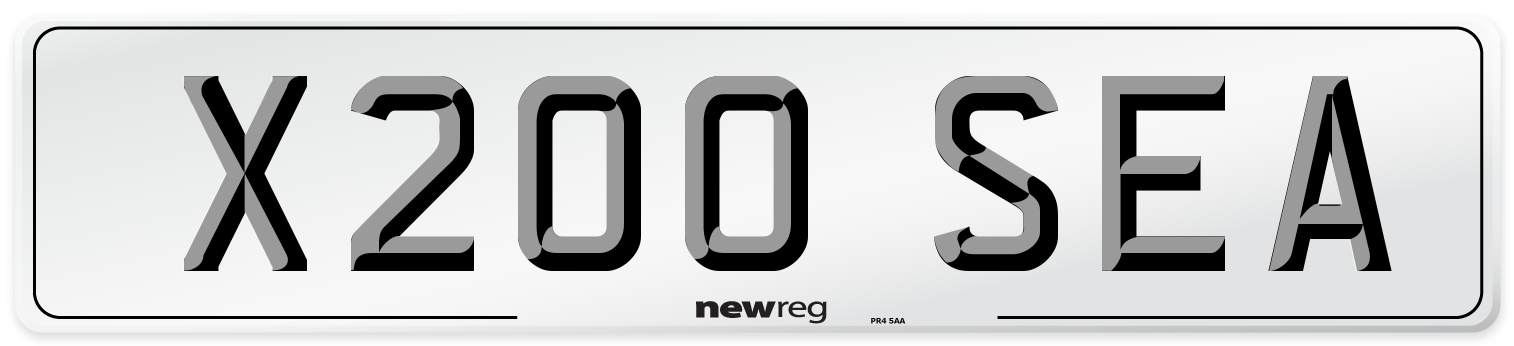 X200 SEA Front Number Plate
