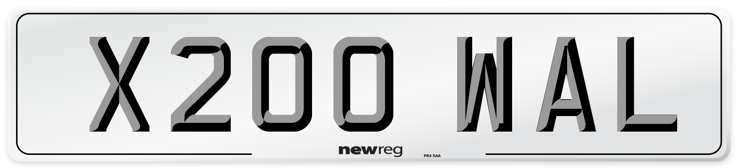 X200 WAL Front Number Plate