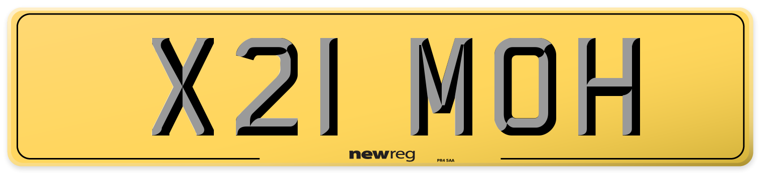 X21 MOH Rear Number Plate