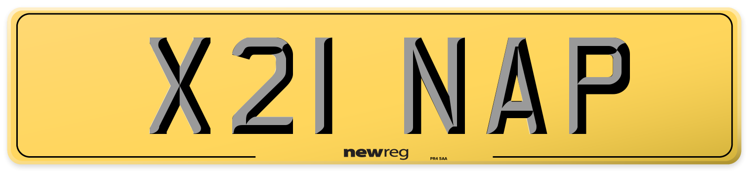 X21 NAP Rear Number Plate