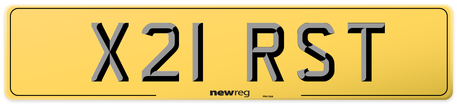X21 RST Rear Number Plate