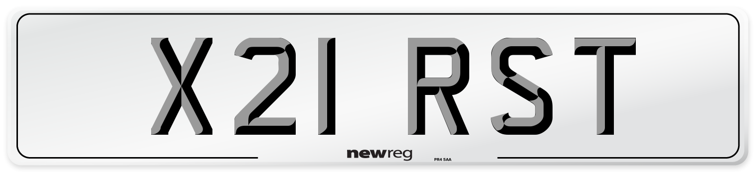 X21 RST Front Number Plate