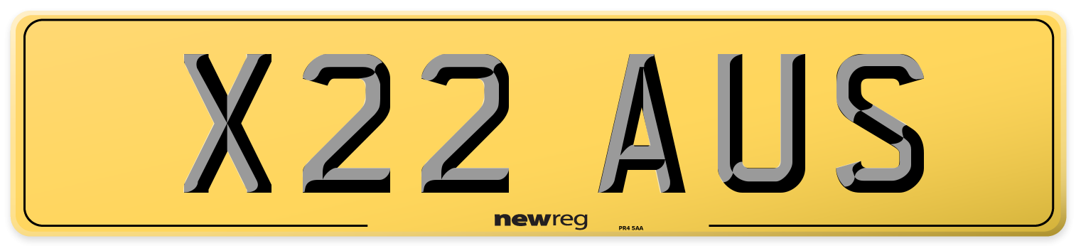 X22 AUS Rear Number Plate