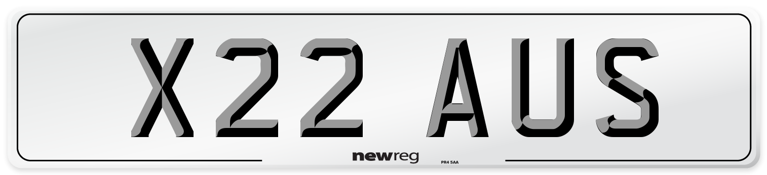 X22 AUS Front Number Plate