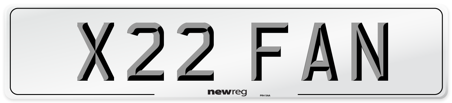 X22 FAN Front Number Plate