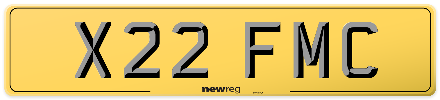X22 FMC Rear Number Plate