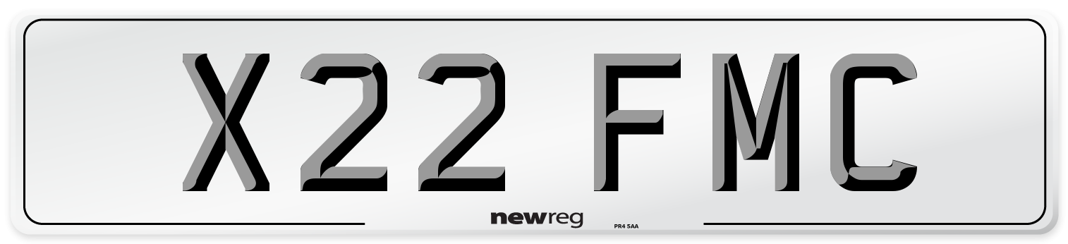 X22 FMC Front Number Plate