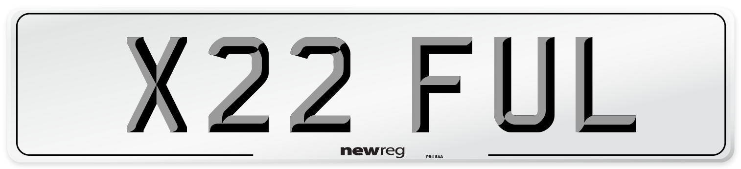 X22 FUL Front Number Plate