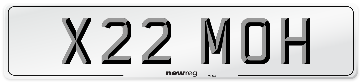 X22 MOH Front Number Plate