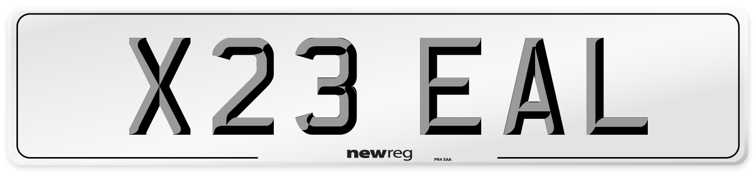 X23 EAL Front Number Plate