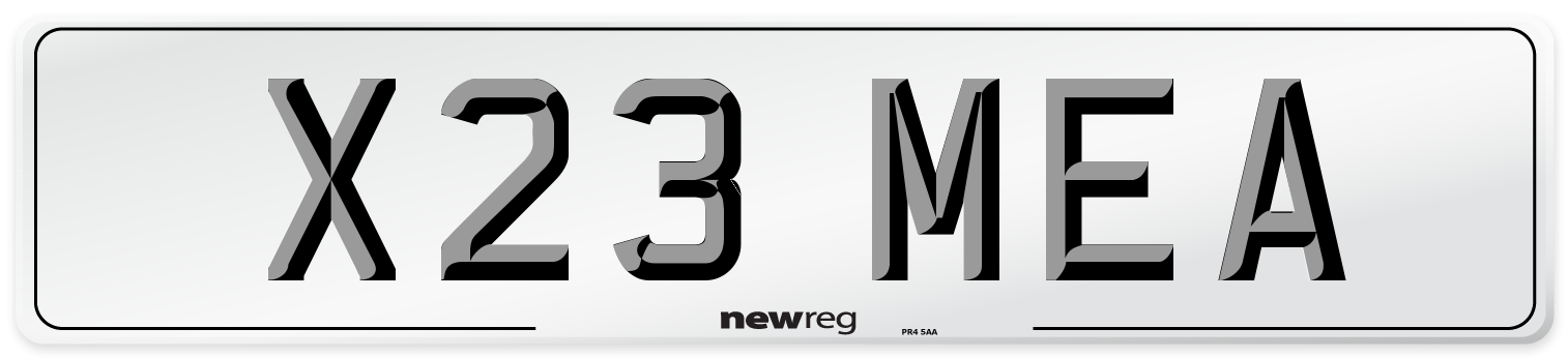 X23 MEA Front Number Plate