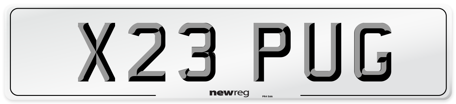 X23 PUG Front Number Plate