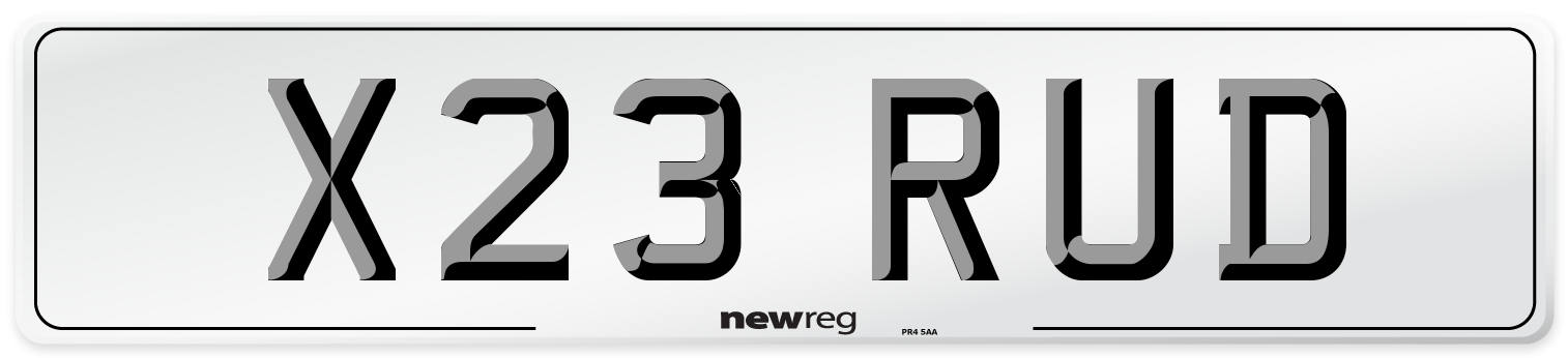 X23 RUD Front Number Plate