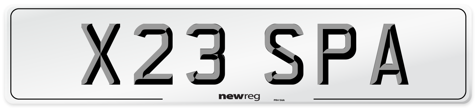 X23 SPA Front Number Plate