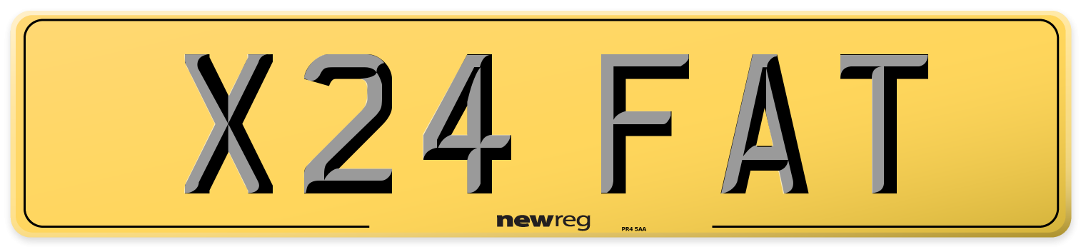 X24 FAT Rear Number Plate