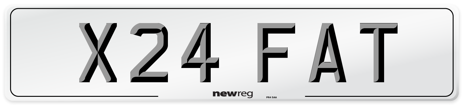 X24 FAT Front Number Plate