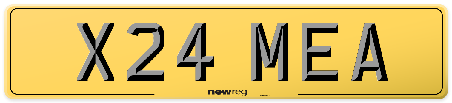 X24 MEA Rear Number Plate