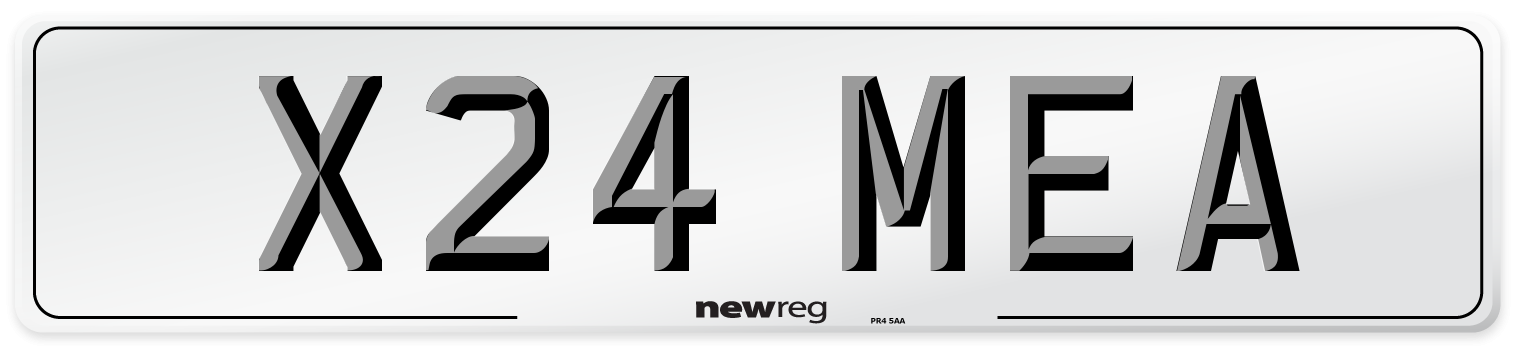 X24 MEA Front Number Plate
