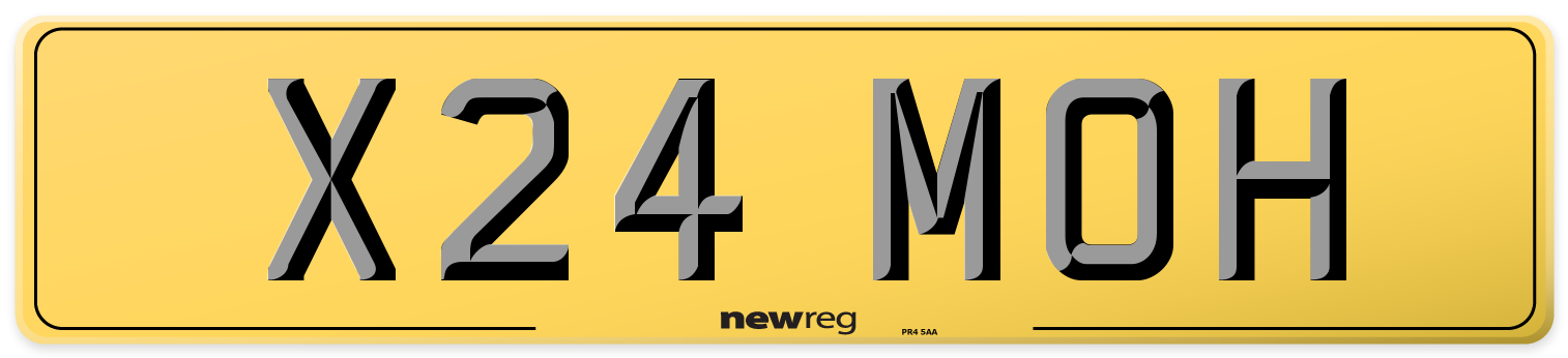X24 MOH Rear Number Plate