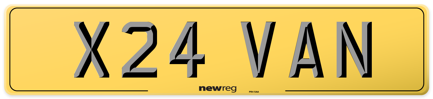 X24 VAN Rear Number Plate