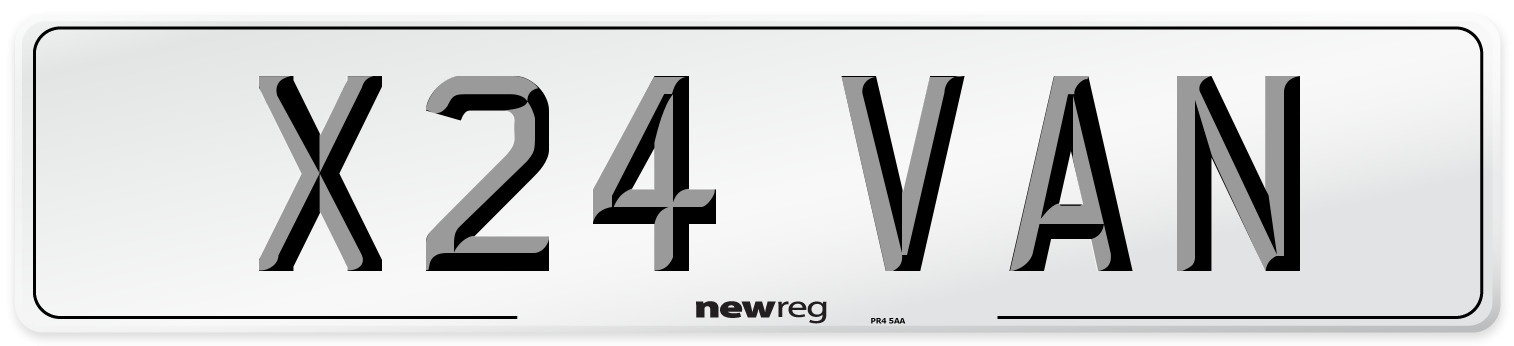X24 VAN Front Number Plate