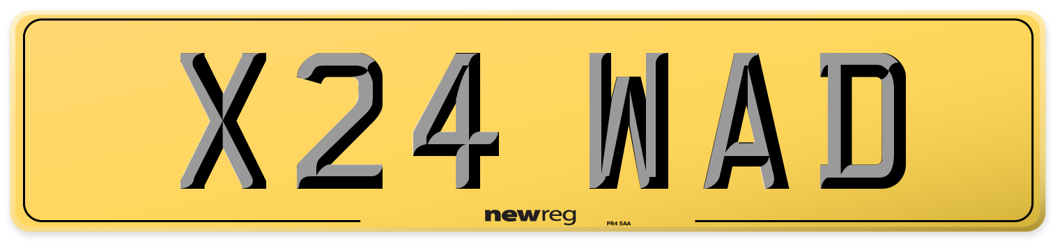 X24 WAD Rear Number Plate