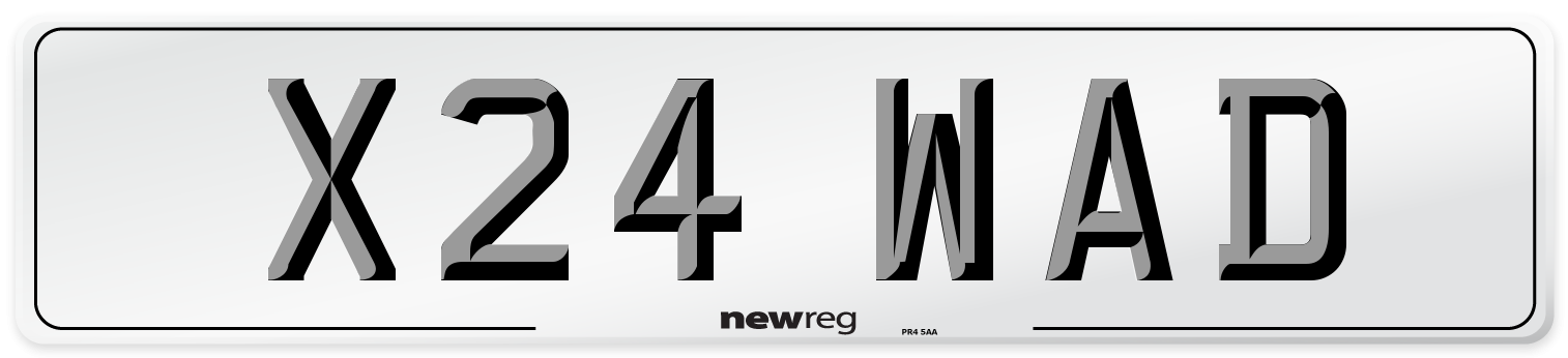 X24 WAD Front Number Plate
