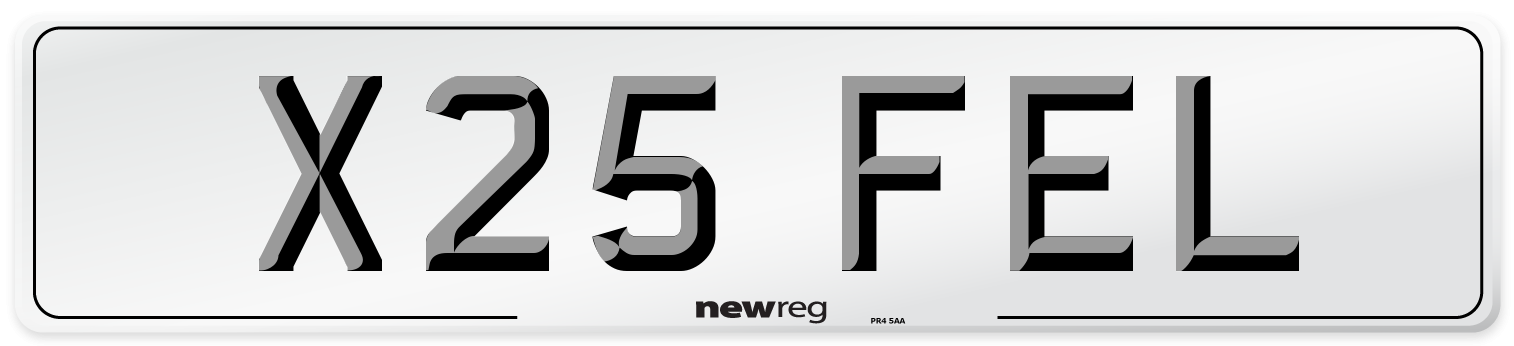 X25 FEL Front Number Plate