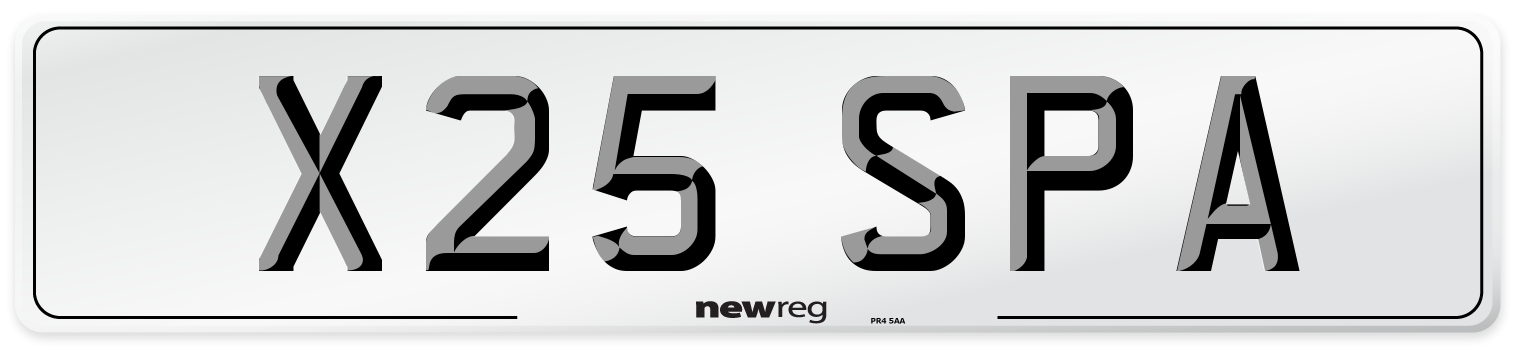 X25 SPA Front Number Plate