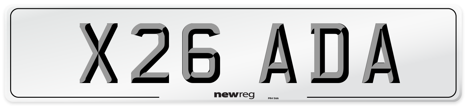 X26 ADA Front Number Plate