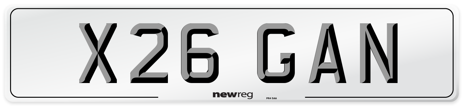 X26 GAN Front Number Plate