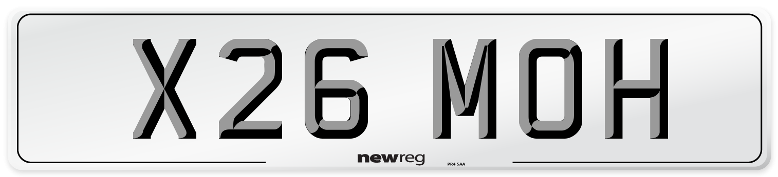 X26 MOH Front Number Plate