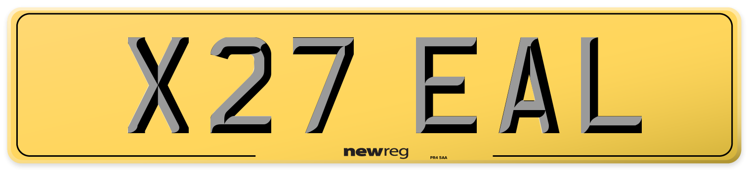 X27 EAL Rear Number Plate