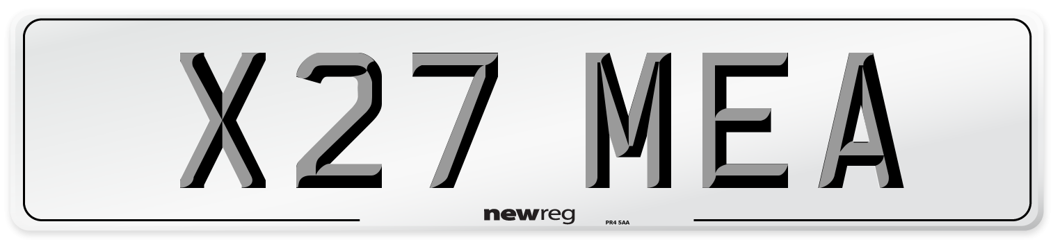 X27 MEA Front Number Plate