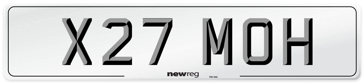 X27 MOH Front Number Plate